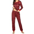 thumbnail image 2 of Avidlove Womens Pajamas Sets Plaid Long Sleeve Tops with Jogger Pjs Bottom Soft Lounge Set with Pockets, 2 of 7