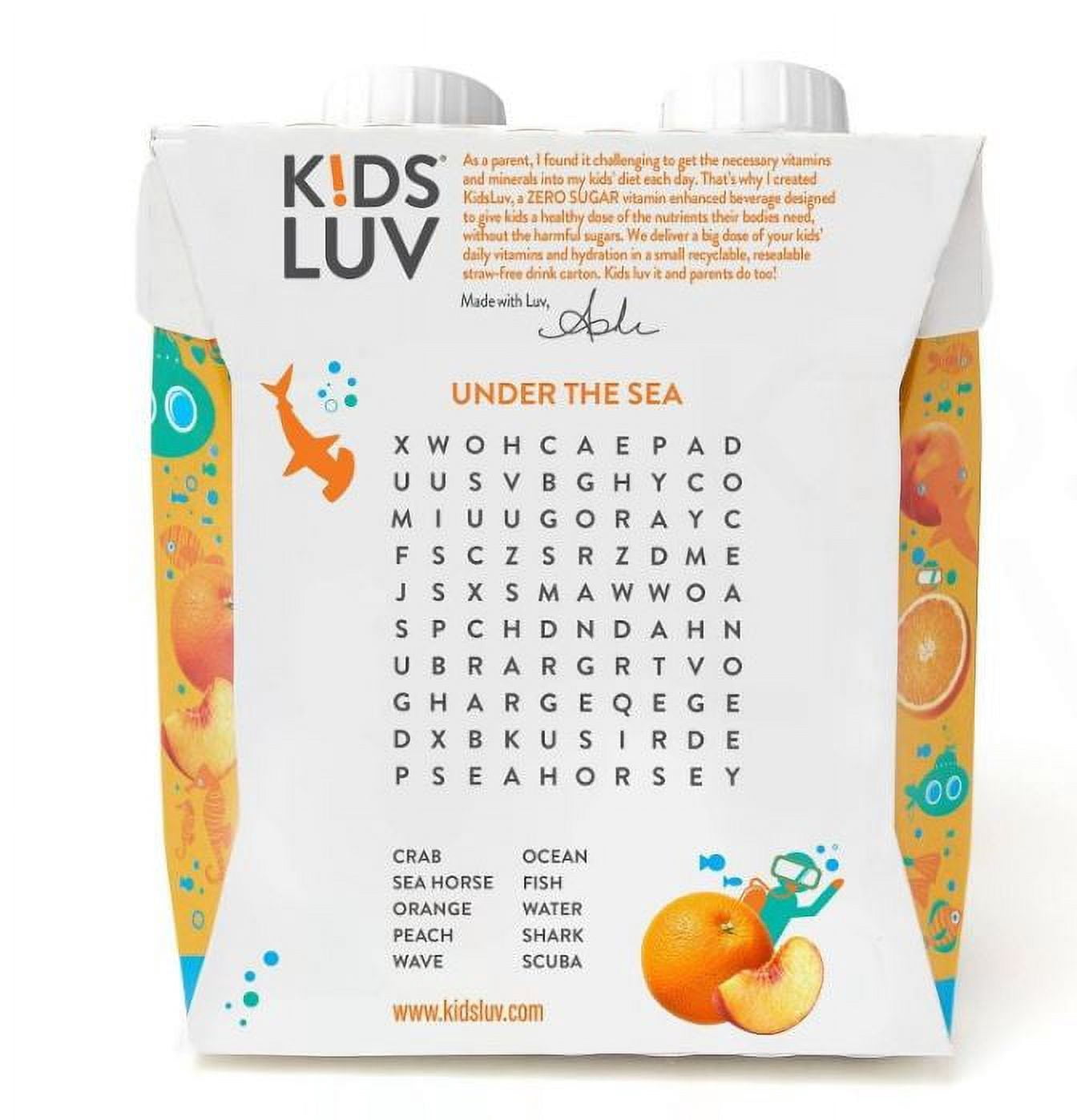 KidsLuv Vitamin Enhanced Beverage Peach Me, I'M Orange, 8 Ounce -16 count.