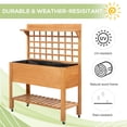 thumbnail image 4 of Outsunny 41" Raised Garden Bed with Trellis on Wheels, Wooden Elevated Planter Box with Legs and Bed Liner, for Flowers, Herbs & Vegetables, Brown, 4 of 9