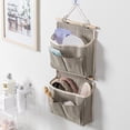 thumbnail image 4 of Wall Hanging Storage Bag,Large Capacity Multi-Pocket Canvas Wall Organizer for Over The Door | Closet Storage Pouch with Hang Rope | Perfect for Bathroom Kitchen & Bedroom,Gray, 4 of 7