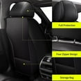 thumbnail image 3 of DIKSOAKR Car Seat Covers for Hyundai Santa Cruz 2022-2025: 5 Seats Full Set Beathable Leather Car Seat Protectors - Black, 3 of 9