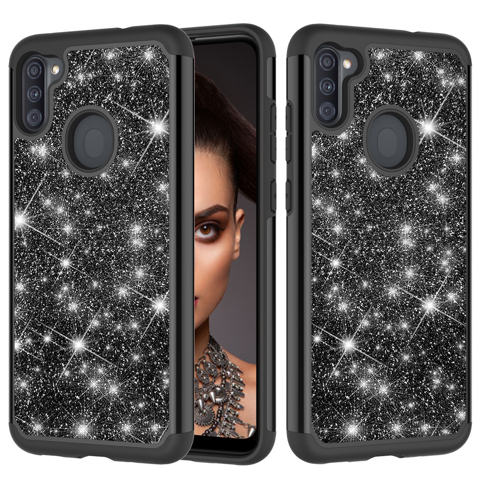 Galaxy A11 Case Cover, Allytech Bling Design Dual Layers Heavy Duty