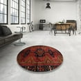 thumbnail image 4 of Ahgly Company Machine Washable Indoor Square Traditional Crimson Red Area Rugs, 5' Square, 4 of 7