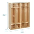 thumbnail image 2 of ECR4Kids Streamline 4-Section Coat Locker, Natural, 2 of 9