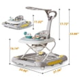 thumbnail image 6 of LHUAI 6-in-1 Baby Walker With Wheels, Bouncer, Removable Footrest, Feeding Tray & Music, Foldable & Adjustable Activity Walker For Boys And Girls, Toddler Infant, Grey, 6 of 10