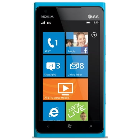 Nokia Lumia 900 RM-808 Unlocked AT&T Phone w/ 8 MP Camera - Cyan Blue (Certified
