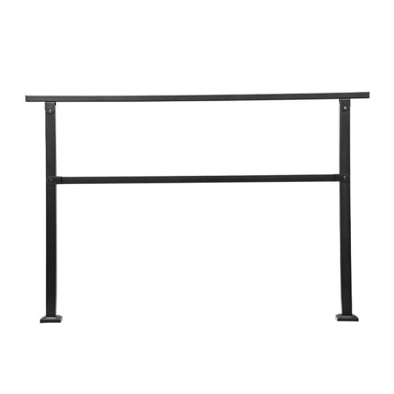 Black Square Tube Outdoor Handrails - Easy Install for 4-5 Step Stairs, Senior-Friendly & Weather-Resistant