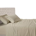 thumbnail image 1 of Royal Ensemble de Draps Rayés Beige 600 Fils 3 Pcs Simple-Extra-Long 100 % Coton, Rayé Satin, Poches Profondes, 1 of 4
