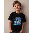 thumbnail image 1 of Girls & Boys Dinosaur Theme Cotton Graphic Tees, Back To School Clothes Girls, Black Summer Shirts With Dinosaur Pattern, Gift For First Day Of School, Round Neck Short Sleeve T-Shirt, 1 of 1