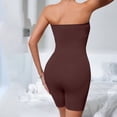 thumbnail image 4 of JGGSPWM Women's Shapewear Bodysuits Tummy Control Butt Lifter Body Shaper Strapless Seamless Mid Thigh Jumpsuit Tops Brown S, 4 of 5
