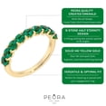 thumbnail image 4 of PEORA Solid 14K Yellow Gold 1 Carat Created Emerald 9-Stone Half Eternity Band for Women, Wedding Anniversary Stackable Ring, Size 5.5, 4 of 5