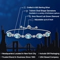 thumbnail image 2 of Gem Stone King 925 Sterling Silver Blue Zircon and Lab Grown Diamond Bracelet for Women | 6.65 Cttw | Gemstone Birthstone | Oval 7X5MM | Fully Adjustable 9 inch, 2 of 6