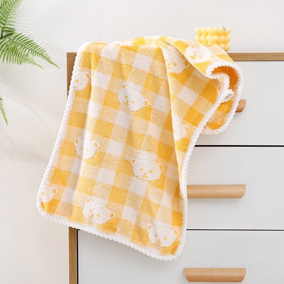FEOLGEHLY 13x29 inch Fleece Hand Towels for Bathroom, Bath Hand Towels, Quicker to Dry, Lightweight and Highly Absorbent Face Towels for Kitchen Hotel Gym Travel Salon and Spa, Yellow