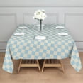 thumbnail image 3 of Light Blue and Cream Checkered Pattern Square Tablecloth,Waterproof Square Table Cover,Wipeable Spillproof Washable Table Cover for Home Kitchen Party Decor 42"X42"(107x107cm), 3 of 6