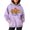 Light Purple, variant on Women Halloween Pumpkin Print Pullover Hoodie Long Sleeve Casual Sweatshirt with Pocket