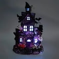 thumbnail image 4 of 1pc Haunted House Statue Ornament, 11.6-inch Ghost Light Color Changing Mini Bat Haunted House Statue, Halloween Holiday Decoration, Fairy Tale Garden Lighting, Desktop Party Decoration, Home, 4 of 8