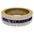 thumbnail image 5 of Mens Wedding Rings Blue Sapphire Gemstones Rings 14K Gold Diamond Ring 2.97 Carat TW, 5 of 6