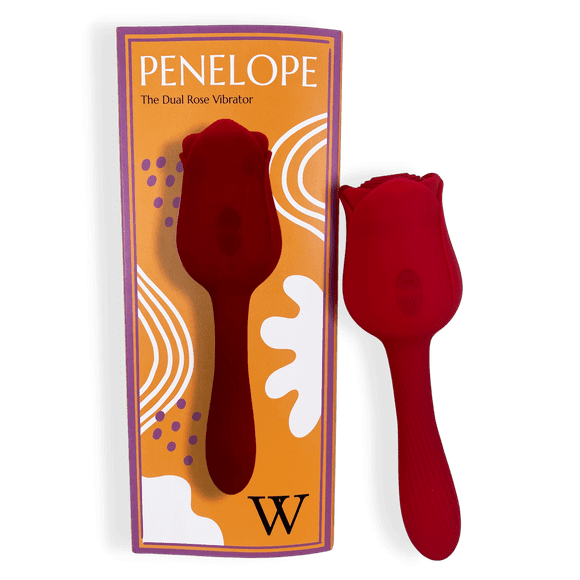 V For Vibes Best Rose Vibrator, Rose Dildo Penelope - Red