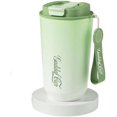 thumbnail image 1 of Unbranded Portable Coffee Cup 450ml, Insulated Travel Mug with Straw, Green, 1 of 4