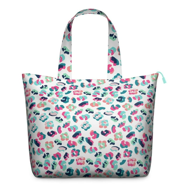 Sac Fourre-Tout de Voyage avec Imprimé Léopard Pailleté Sac de Week-End à Motif de Guépard, Esthétique Animale Moderne