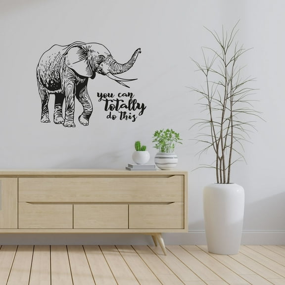 You Can Do This -Everyday Life Motivation Quote Life Inspirational Beautiful Elephant Design Vinyl Wall Sticker Wall Art Wall Decal Boys Girls Kids Room Design Bedroom Home Decoration Size(18x20 inch)