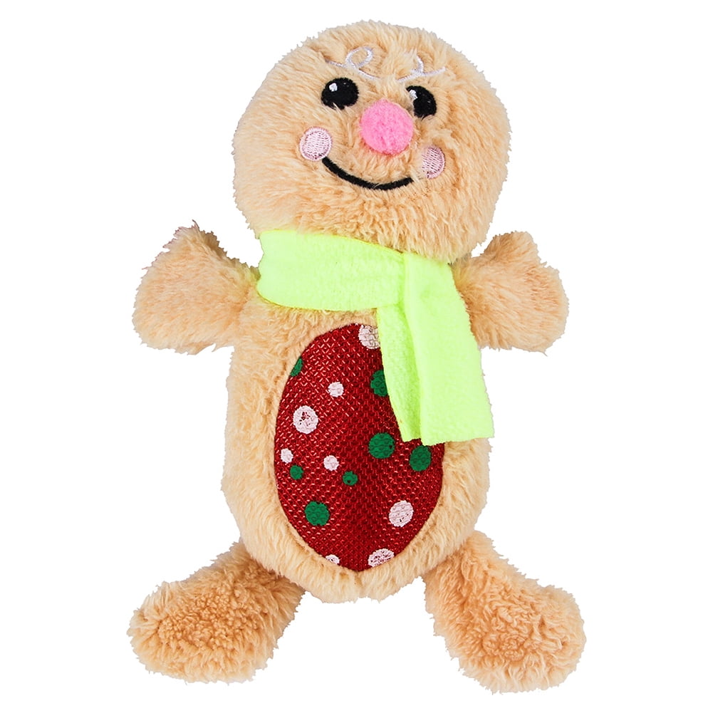 Kepooman Dog Corduroy Squeaky Toys for Small Dogs, Gingerbread Man Kepooman Dog Corduroy Squeaky Toys for Small Dogs, Gingerbread Man