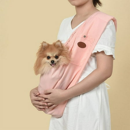 Pet Carrier bag  Small Medium Dog Sling Front Pocket Carrying Bag Travel Shoulder Strap Pet Carrier for Pets Below 16lbPink