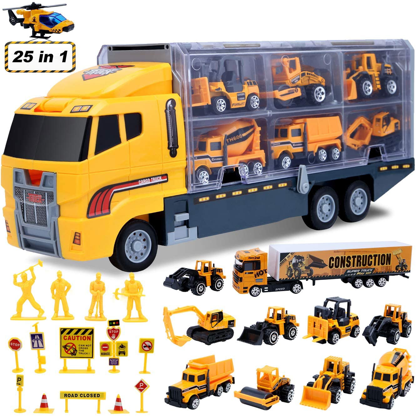 1:24 Forklift Truck Model Car Construction Vehicle Diecast Toy Orange Kids Gift 