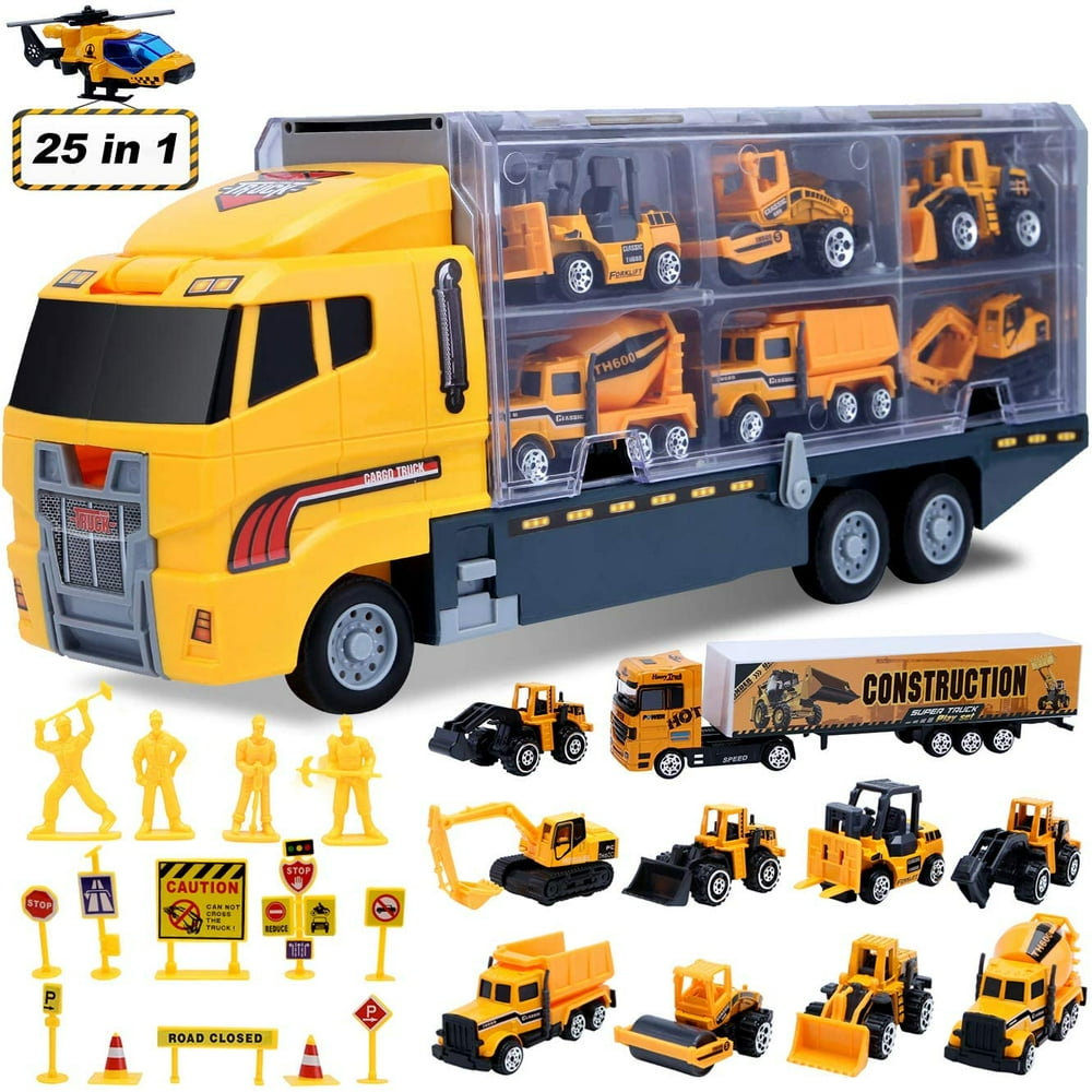 Car Toddler Toys for Boys,Trucks 25 in 1 Engineering Diecast