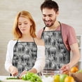 thumbnail image 5 of Gray Highland Cow Group Pattern Apron-Garden Aprons for Women with Pockets-Cotton Linen Waterproof Kitchen Cooking Gardening Aprons Adjustable for Kitchen,Cooking,BBQ and Salon 33x27 Inch, 5 of 7