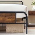 thumbnail image 3 of Yesfashion Queen Platform Bed Frame/Mattress Foundation with Rustic Vintage Wood Headboard, Strong Metal Slats Support, No Box Spring Needed, 3 of 8