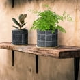 thumbnail image 2 of Olly & Rose Designer Black Plant Pots Set 2 with Gold Saucers Ceramic Planters Indoor Outdoor, 2 of 6
