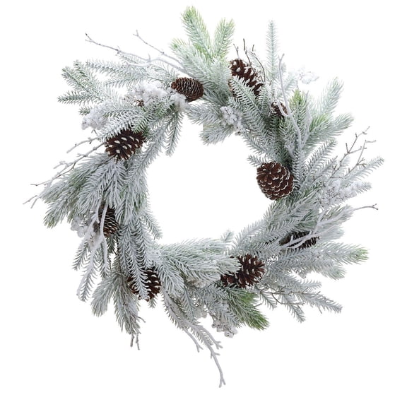 Snowy Wreath with Pine Foliage & Cones - 26