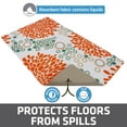 thumbnail image 2 of Drymate Pet Bowl Placemat, Dog & Cat Food Feeding Mat - Absorbent Fabric, Waterproof Backing, Slip-Resistant - Machine Washable/Durable (12” x 20”) (Rejuvenation Orange & Turquoise), 2 of 7