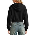 thumbnail image 7 of Luvrsol Hoodies Women Cropped Jacket Button Front Hooded Long Sleeve Drawstring Top with Pockets S-2XL, 7 of 7