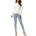 thumbnail image 2 of Unique Bargains Pull-Over Décontracté à Manches Longues Côtelé pour Femmes Blanc L, 2 of 5