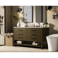 thumbnail image 3 of Elegant Kitchen and Bath 60 inch Double Bathroom Vanity in Chestnut Brown, 3 of 10