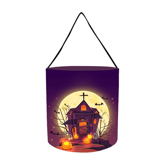 Led Tiras de Luz Brillante Bolsa de Dulces de Halloween Luz Portátil de Calabaza, Bolsa de Almacenamiento Respirable de 25x28cm para Regalos Y Artículos Pequeños, Manija Reforzada