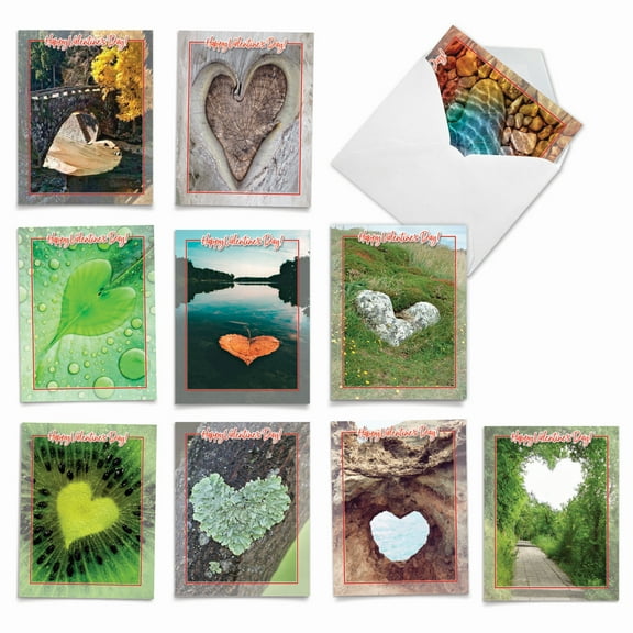 10 Valentine'S Day Cards Pack - Heartscapes