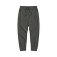 thumbnail image 1 of Pantalones largos para hombre, color liso, con bolsillos ajustados, pantalones largos, pantalones de algodón para hombre., 1 of 3