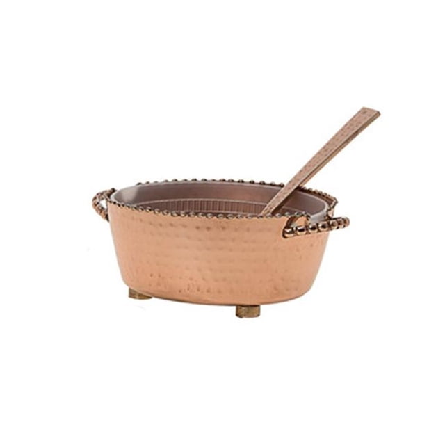 Classic Touch MDLC74C Small Copper Beaded Dip Bowl, Handcrafted, 1 Count