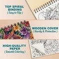 thumbnail image 2 of Netecom Floral Dragon Coloring Book Spiral Bound for Adults, A5 Wooden Cover, 30 Majestic Coloring Pages of Dragons with Flower for Stress Relief and Relaxation, 2 of 6