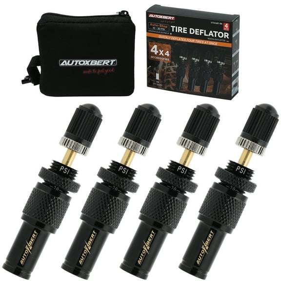 AUTOXBERT 4PCS 10-30 PSI Adjustable Auto-Stop Tire Deflator Valve Kit offroad accessories