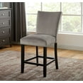 thumbnail image 5 of Dining Table w White Marble Top 6x Dining Chairs Nailhead Trim Gray 7pc Counter Height Dining Set, 5 of 10