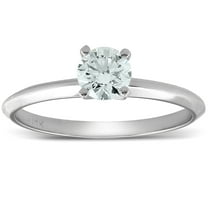 Pompeii 0.35ct Round Diamond Engagement Solitaire Ring 14k white gold (H/I,VS2)