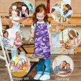 thumbnail image 6 of Purple Lilac Camo Classic Shapes Pattern Kids Aprons for Girls and Boys,Adjustable Neck Strap Toddler Aprons for Kids Cooking Baking, 6 of 6