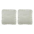 thumbnail image 3 of VHC Brands Finders Keepers Ruffled Fabric 2 Piece Euro Sham for Pillows Tan White Striped Farmhouse Cottage Bedding 26x26 Set of Two, 3 of 5