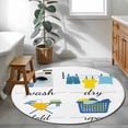thumbnail image 4 of Round Rugs 4 Ft, Modern Minimalist Non Slip Area Rugs for Kitchen Bedroom Entryway, Cartoon Laundry Room Washing Machine Washable Carpet Runner Rug Floor Mats for Bedroom Home Decor, 4 of 9