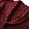 thumbnail image 2 of Men's Shawl Collar Cardigan Sweater Button up Merino Wool Sweater, 2 of 5