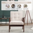 thumbnail image 4 of Bonzy Home Accent Chair Mid Century Modern Upholstered Armchair with Wood Frame for Living Room Bedroom Study Room, Easy Assembly, Beige, 4 of 7